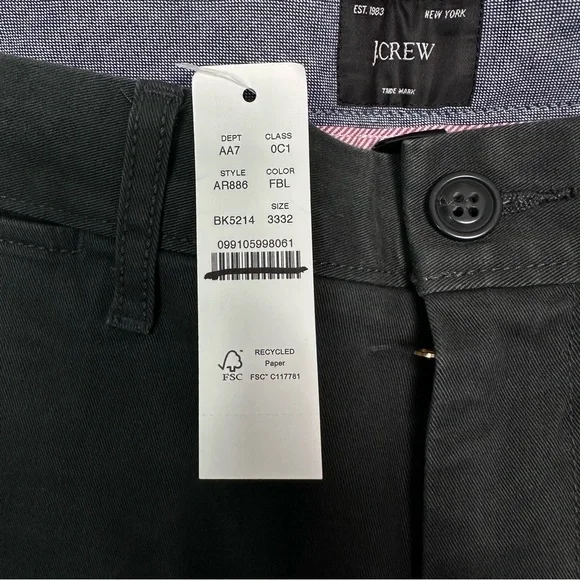 J. Crew Men’s 770 Straight-fit stretch chino pant AR886 Faded Black - Picture 9 of 11